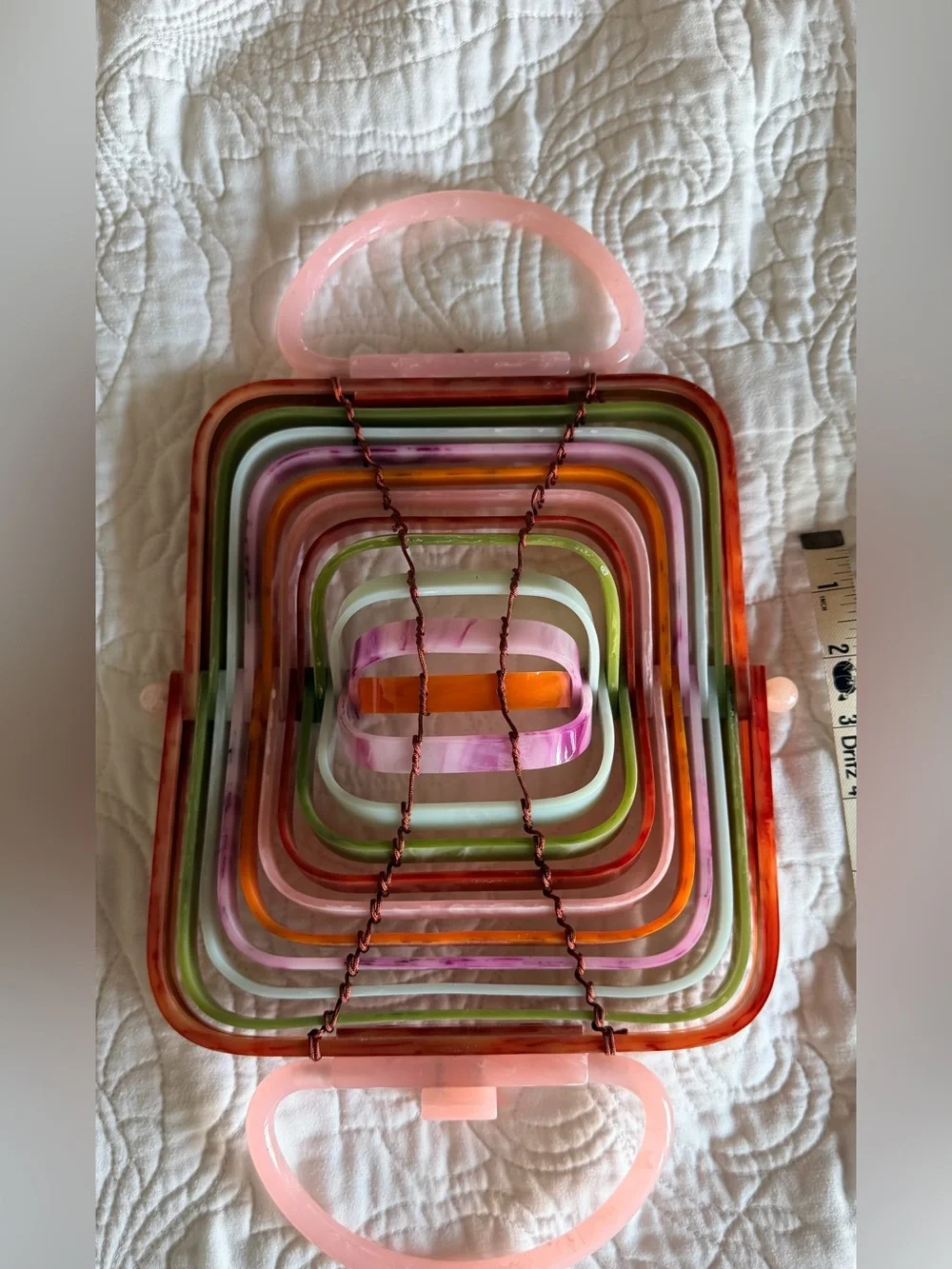 Sorozien Colorful Multi-Arch Acrylic Handbag - Pastel & Orange